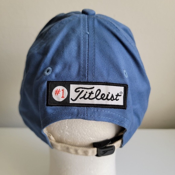 Titleist FootJoy FJ Golf Strapback Hat Cap Logo Blue Tan Adjustable Men - Picture 4 of 10